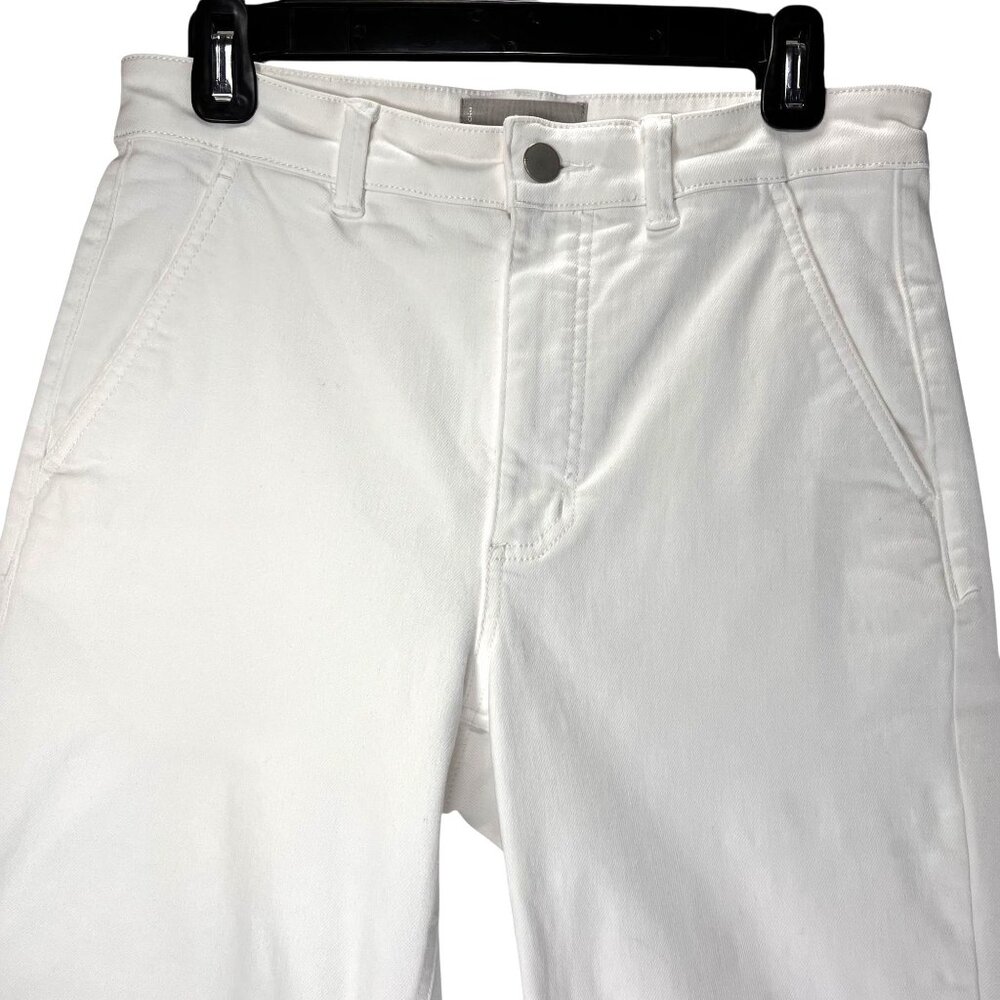 Everlane Straight Leg Cropped White Denim Jeans Classic Pants Size 6 Womens - Picture 1 of 12